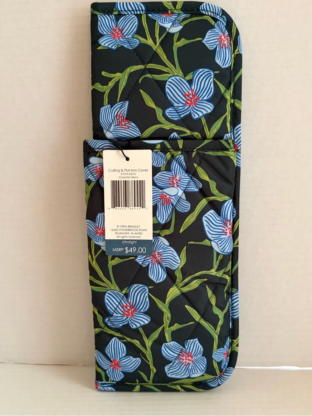 Vera Bradley Floral Curling & Flat Iron Cover Charlotte Stems